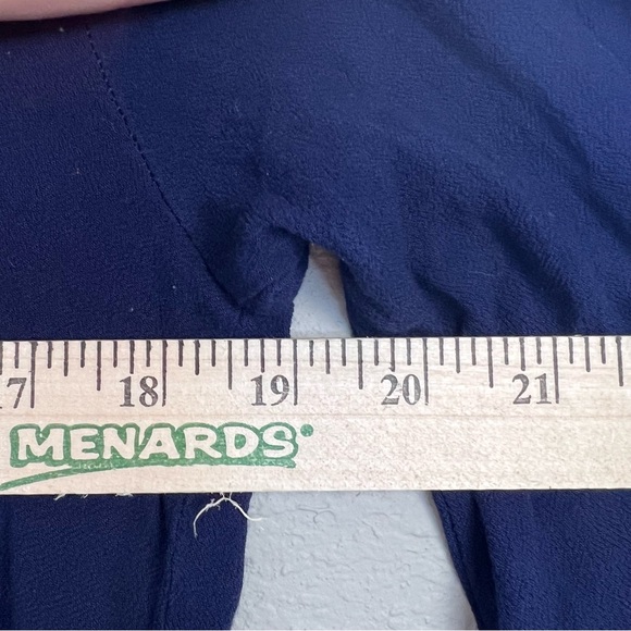 Love Navy Blue Square Neck Long Sleeve Blouse - Picture 6 of 6